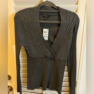 Inc LS Vneck wrap sweater NWT